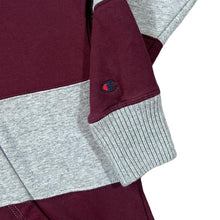 Load image into Gallery viewer, CHAMPION Big Embroidered Logo Spellout Colour Block Striped Pullover Hoodie

