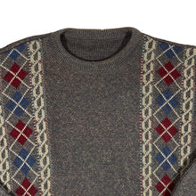 Load image into Gallery viewer, Vintage 90&#39;s MADE IN UK Grandad Patterned Acrylic Knit Sweater Jumper
