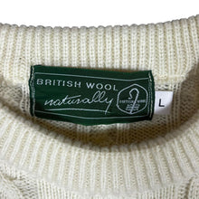 Load image into Gallery viewer, Vintage 90&#39;s NATURALLY British Wool Classic Cream Chunky Cable Knit Sweater Jumper
