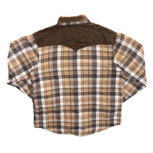 Load image into Gallery viewer, Vintage Cau Designs Cowboy Western Brown Plaid Check Long Sleeve Shirt
