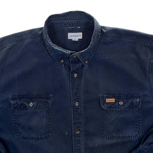 Load image into Gallery viewer, Vintage Carhartt "Original Fit" Navy Blue Long Sleeve Heavy Cotton Distressed Shirt
