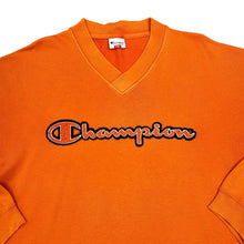 Load image into Gallery viewer, Vintage CHAMPION Embroidered Big Logo Spellout V-Neck Sweatshirt
