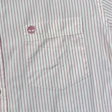 Load image into Gallery viewer, TIMBERLAND &quot;Regular Fit&quot; Pink White Striped Cotton Long Sleeve Button-Up Shirt
