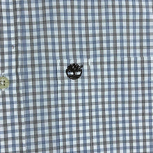 Load image into Gallery viewer, Timberland White Blue Brown Check Long Sleeve Cotton Button-Up Shirt
