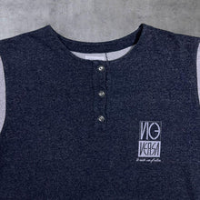 Load image into Gallery viewer, Vintage 90's Vice Vera Mini Logo Grey Mix Henley Button Short Sleeve T-Shirt
