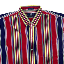 Load image into Gallery viewer, Vintage VAN HEUSEN Multi Colour Striped Cotton Short Sleeve Shirt
