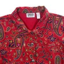 Load image into Gallery viewer, Vintage Chico&#39;s Design Made In India Paisley Patterned Red Cotton Trucker Jacket
