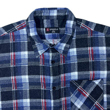 Load image into Gallery viewer, Vintage Speed.A Blue Red White Plaid Check Long Sleeve Cotton Flannel Shirt
