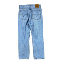 Load image into Gallery viewer, LEVI&#39;S &quot;Wedgie Straight&quot; Blue Denim Distressed Ripped Knee High Waist Straight Leg Jeans
