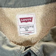 Load image into Gallery viewer, LEVI&#39;S Sherpa Fleece Lined Khaki Green Long Sleeve Over Shirt
