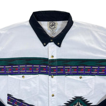 Load image into Gallery viewer, Vintage 90&#39;s Rodeo Active Aztec Patterned Cowboy Western Long Sleeve Button-Up Shirt
