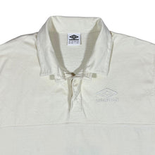 Load image into Gallery viewer, UMBRO Classic Embroidered Mini Logo Cream Long Sleeve Rugby Polo Shirt
