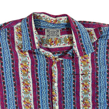 Load image into Gallery viewer, Vintage Principles Floral Abstract Crazy Patterned 100% Viscose Short Sleeve Shirt

