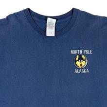 Load image into Gallery viewer, ALASKA &quot;North Pole&quot; Wolf Animal Souvenir Spellout Graphic Blue T-Shirt
