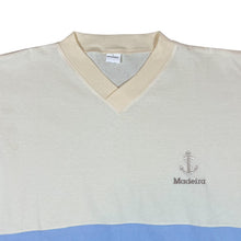 Load image into Gallery viewer, Vintage 90's MADEIRA Portugal Embroidered Souvenir Colour Block V-Neck T-Shirt
