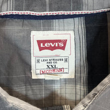 Load image into Gallery viewer, Levi&#39;s &quot;Modern&quot; Cowboy Western Black Grey White Check Popper Button Long Sleeve Shirt
