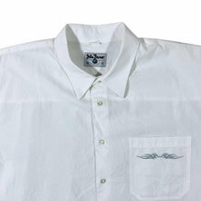 Load image into Gallery viewer, Early 00&#39;s John Baner Gothic Y2K Tribal Patterned White Cotton Short Sleeve Shirt
