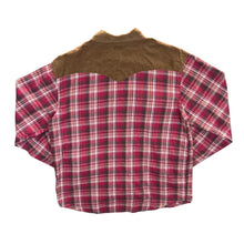 Load image into Gallery viewer, Cau Designs Corduroy Panel Cowboy Western Plaid Check Long Sleeve Shirt
