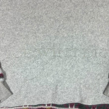 Load image into Gallery viewer, Vintage C&amp;A &quot;Ice Winter&quot; Embroidered Spellout Patterned Panel Fleece Crewneck Sweatshirt
