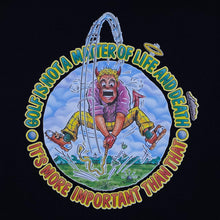 Load image into Gallery viewer, Golf Is A Matter Of Life And Death (1992) Novelty Golf Graphic Black T-Shirt
