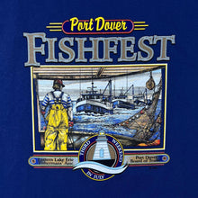 Load image into Gallery viewer, Vintage Northbound "Port Dover Fishfest" Canada Souvenir Graphic Blue Cotton T-Shirt
