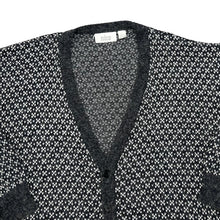 Load image into Gallery viewer, Vintage NICO Made In Korea Houndstooth Patterned Grandad Knit Button Cardigan Sweater
