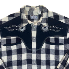 Load image into Gallery viewer, Vintage JOHN BANER Cowboy Western Style Plaid Check Long Sleeve Flannel Shirt
