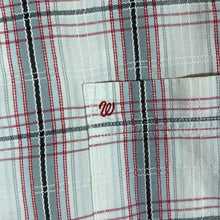 Load image into Gallery viewer, Early 00&#39;s WRANGLER White Red Grey Plaid Check Short Sleeve Cotton Shirt
