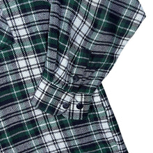 Load image into Gallery viewer, Vintage Vesta Green Black White Plaid Check Long Sleeve Flannel Shirt
