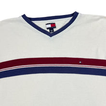 Load image into Gallery viewer, Early 00&#39;s TOMMY HILFIGER Classic Striped Mini Logo V-Neck Long Sleeve T-Shirt
