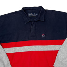 Load image into Gallery viewer, Vintage JEZEQUEL Colour Block Embroidered Mini Logo Long Sleeve Rugby Polo Shirt
