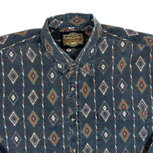 Load image into Gallery viewer, Vintage 90&#39;s Cottonwood Aztec Navajo Patterned Black Long Sleeve Cotton Shirt
