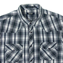 Load image into Gallery viewer, Point Zero Black Label Western Plaid Check Popper Cotton Long Sleeve Shirt
