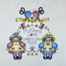 Load image into Gallery viewer, Vintage Jerzees A MOTHER&#39;S LOVE MEANS SEW MUCH Novelty Cottage Core Graphic T-Shirt
