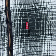Load image into Gallery viewer, LEVI&#39;S Red Tab Black White Plaid Check Zip Flannel Over Shirt
