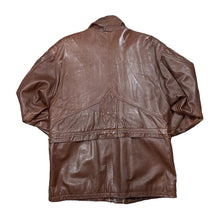 Load image into Gallery viewer, Vintage 90&#39;s Classic Real Genuine Brown Soft Leather Zip Button Jacket
