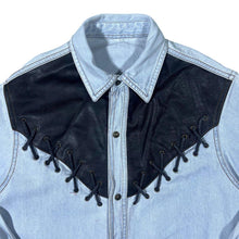Load image into Gallery viewer, Vintage Cowboy Western Light Blue Denim Popper Long Sleeve Shirt
