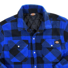 Load image into Gallery viewer, DICKIES Classic Blue Black Lumberjack Tartan Plaid Check Popper Padded Flannel Shirt Jacket
