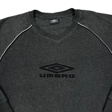 Load image into Gallery viewer, Early 00&#39;s UMBRO Classic Embroidered Big Logo Spellout V-Neck Fleece Sweatshirt
