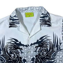 Load image into Gallery viewer, Early 00&#39;s Totsol Gothic Biker Tribal Dragon Graphic White Short Sleeve Shirt
