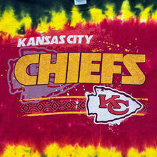 Load image into Gallery viewer, NFL Team Apparel KANSAS CITY CHIEFS Football Logo Spellout Graphic Tie Dye T-Shirt

