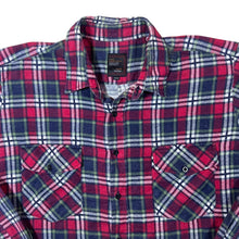 Load image into Gallery viewer, Vintage Majester Red Green White Plaid Check Long Sleeve Cotton Flannel Shirt
