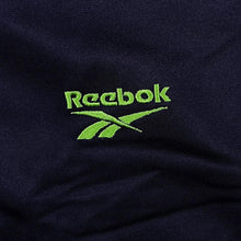 Load image into Gallery viewer, Vintage Reebok Essentials Logo Tape Sleeve Navy Blue Green Tracksuit Jacket
