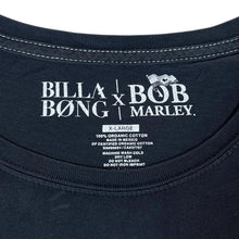 Load image into Gallery viewer, BILLABONG x BOB MARLEY Rasta Reggae Surfer Graphic Black T-Shirt
