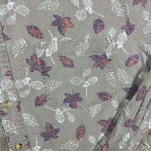 Load image into Gallery viewer, Vintage Mountain Express Floral Leaf Patterned Beige Long Sleeve Button-Down Shirt

