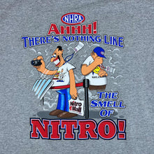 Load image into Gallery viewer, Vintage Anvil NHRA "Nitro" Motorsports Racing Spellout Graphic Grey T-Shirt
