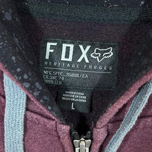 Load image into Gallery viewer, FOX Racing Motorsports Logo Spellout Graphic Burgundy Zip Hoodie
