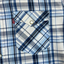 Load image into Gallery viewer, LEVI&#39;S Red Tab Plaid Check Pearl Snap Popper Short Sleeve Cotton Shirt
