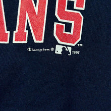 Load image into Gallery viewer, Vintage Champion (1997) MLB CLEVELAND INDIANS Baseball Logo Spellout Graphic Crewneck Sweatshirt
