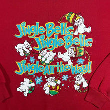 Load image into Gallery viewer, Vintage Jerzees &quot;Jingle Bells&quot; Christmas Festive Novelty Graphic Red Sweatshirt
